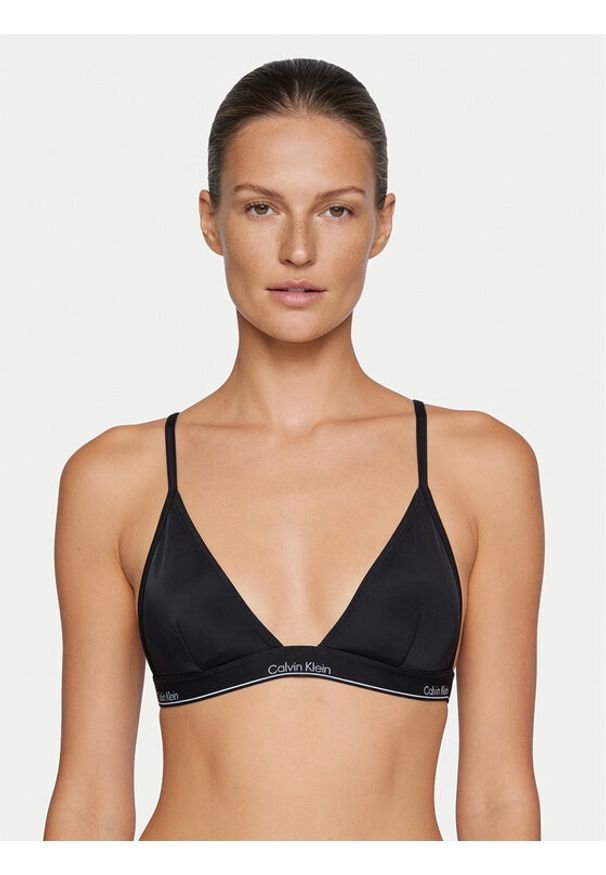 Calvin Klein Swimwear Góra od bikini LV00Q61208 Czarny. Kolor: czarny. Materiał: syntetyk