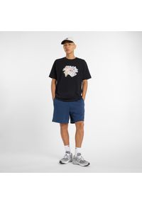 Koszulka męska New Balance MT53905BK – czarna. Kolor: czarny. Materiał: bawełna, dresówka. Wzór: aplikacja #5