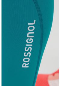 Rossignol legginsy sportowe damskie kolor zielony gładkie. Kolor: zielony. Materiał: skóra, dzianina, materiał. Wzór: gładki. Styl: sportowy #4