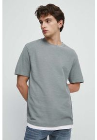 medicine - Medicine t-shirt bawełniany kolor niebieski gładki. Kolor: niebieski. Materiał: bawełna. Długość rękawa: krótki rękaw. Długość: krótkie. Wzór: gładki. Styl: klasyczny #4