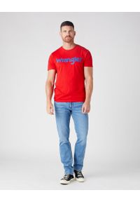 Wrangler - WRANGLER SS LOGO TEE MĘSKI T-SHIRT LOGO FLAME RED W7MUD3R06 112146387 #3