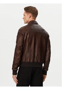 Aeronautica Militare Kurtka skórzana 261PN5056U100839 Brązowy ciemny Regular Fit. Kolor: brązowy. Materiał: skóra #4