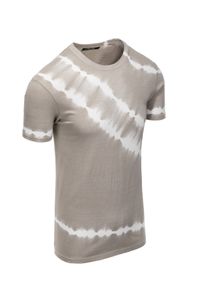 Ombre Clothing - T-shirt męski bawełniany TIE DYE - szary V4 S1622 - XL. Kolor: szary. Materiał: bawełna #3