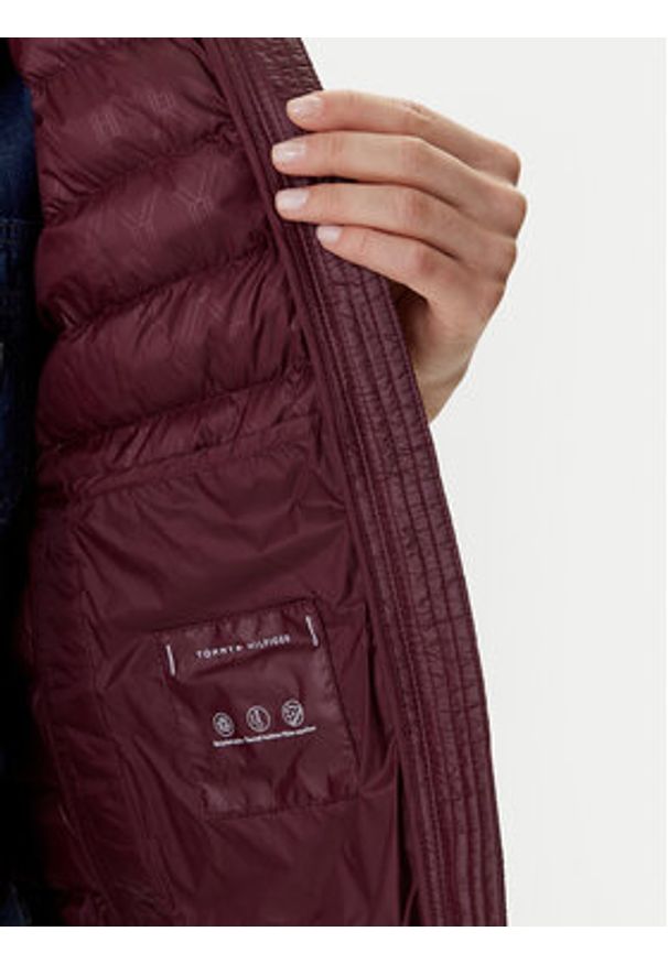 TOMMY HILFIGER - Tommy Hilfiger Bezrękawnik WW0WW47352 Bordowy Slim Fit. Kolor: czerwony. Materiał: syntetyk. Długość rękawa: bez rękawów