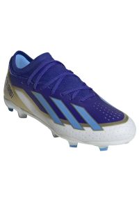 Adidas - Buty adidas X Crazyfast League Messi Fg ID0712 niebieskie. Zapięcie: sznurówki. Kolor: niebieski. Materiał: materiał. Szerokość cholewki: normalna. Wzór: ze splotem. Sport: piłka nożna