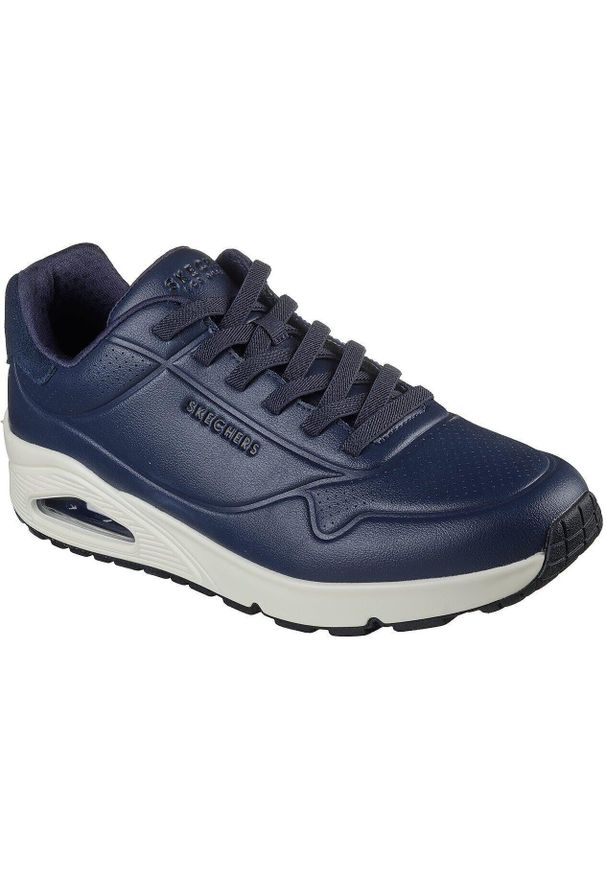 skechers - Buty sportowe męskie Skechers Uno Tailored Air. Kolor: niebieski. Materiał: materiał, skóra ekologiczna