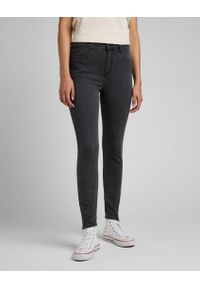 Lee - LEE SCARLETT HIGH DAMSKIE SPODNIE JEANSOWE ZIP WASHED AVA L31BSYSZ