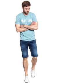 Mustang - SPODENKI MUSTANG Chicago Short DENIM BLUE 1008363 5000 682. Materiał: denim #5