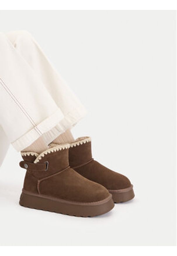 Badura Śniegowce EO-ANGELA-TS6296-01 Brązowy. Kolor: brązowy. Materiał: skóra, zamsz