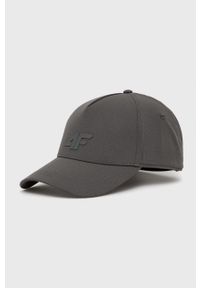 4f - 4F czapka kolor szary gładka. Kolor: szary. Wzór: gładki #1
