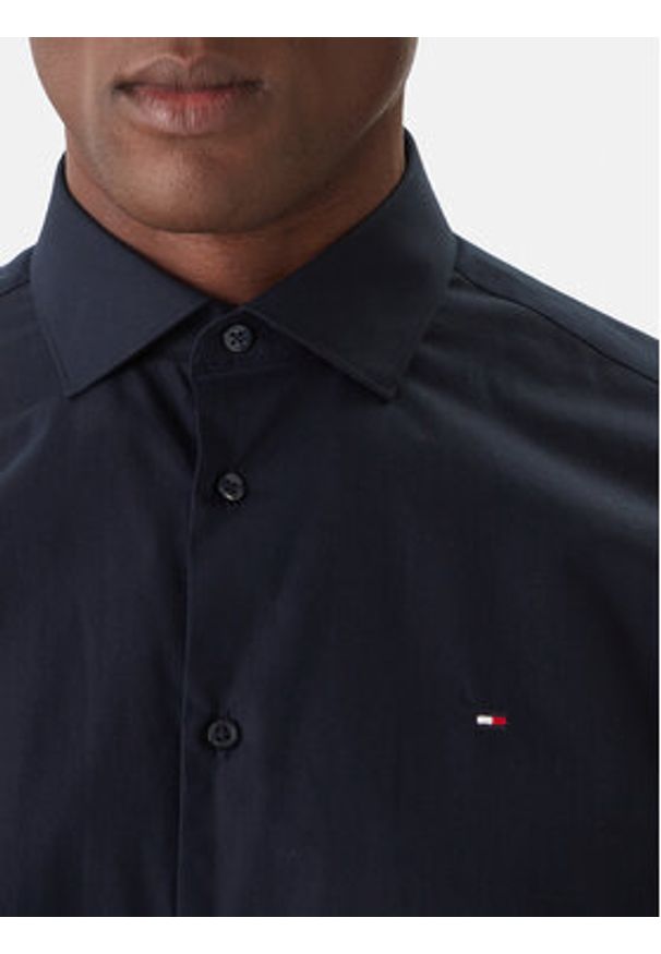 TOMMY HILFIGER - Tommy Hilfiger Koszula MW0MW38347 Granatowy Slim Fit. Kolor: niebieski. Materiał: bawełna