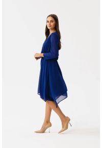 Stylove - Elegancka zwiewna sukienka szyfonowa wizytowa chaber. Okazja: na randkę. Materiał: szyfon. Typ sukienki: oversize. Styl: elegancki, wizytowy #2