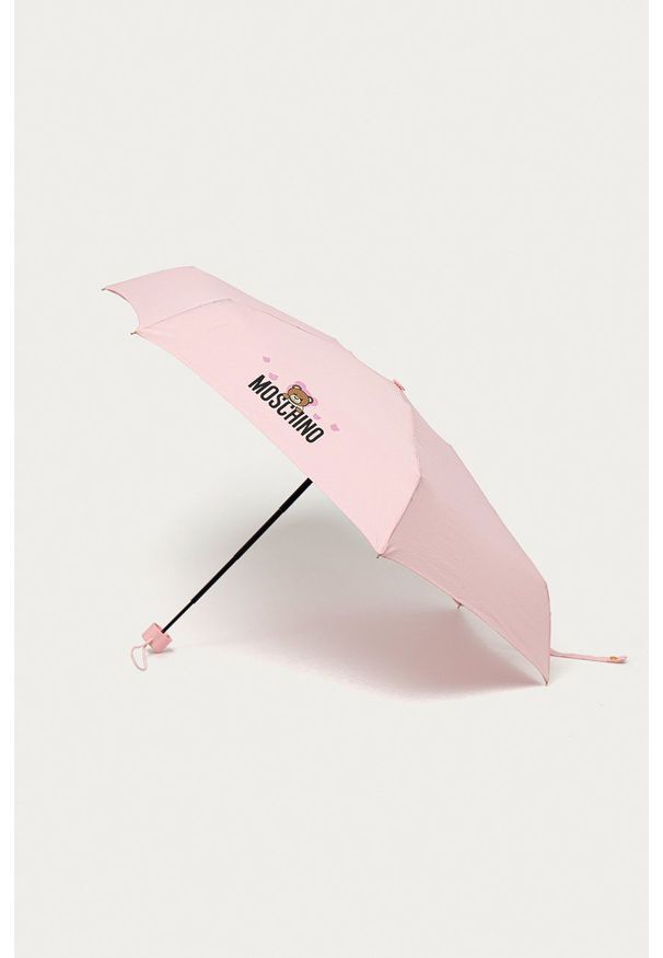 MOSCHINO - Moschino Parasol kolor różowy. Kolor: różowy