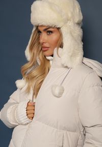 Renee - Jasnobeżowa Pikowana Kurtka z Odpinanym Kapturem Lucane. Kolor: beżowy #4