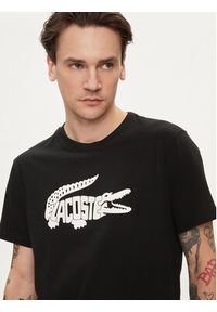 Lacoste T-Shirt TH8937 Czarny Regular Fit. Kolor: czarny. Materiał: bawełna #3