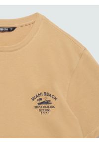 Big-Star - Koszulka męska z nadrukiem na piersi beżowa Forser 801. Okazja: na co dzień. Kolor: beżowy. Materiał: dzianina. Wzór: nadruk. Styl: casual, klasyczny, elegancki #2