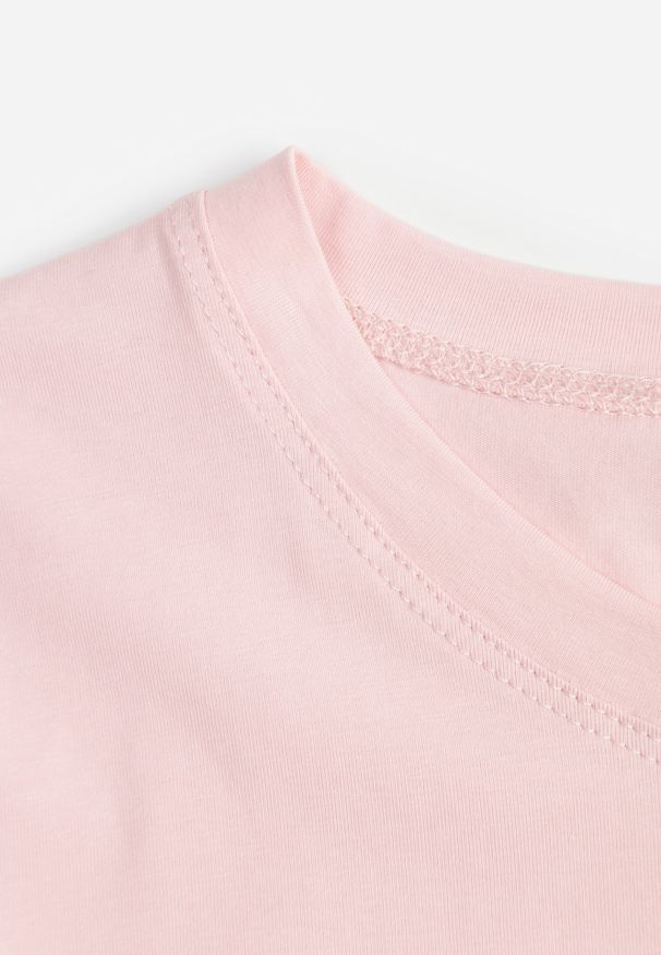 Renee - Różowy Casualowy Bawełniany T-shirt Rivali. Okazja: na co dzień. Kolor: różowy. Materiał: bawełna. Styl: casual