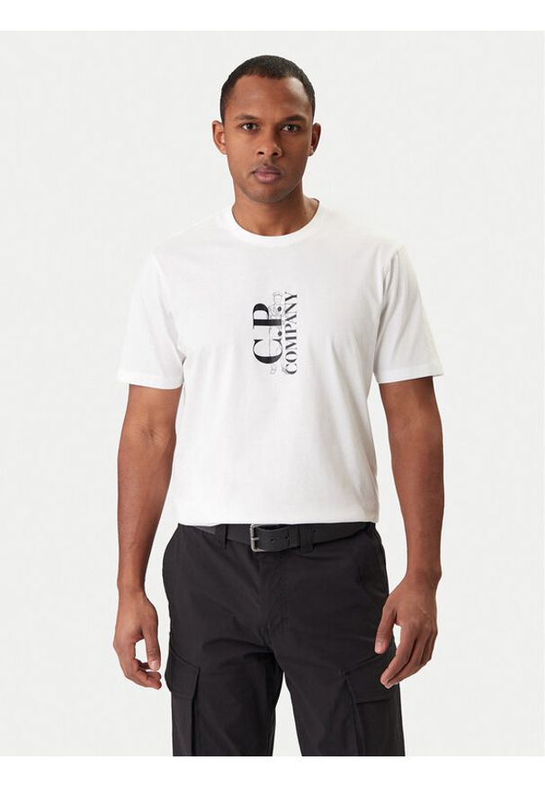 C.P. Company T-Shirt 20CMTS084A005100W Écru Regular Fit. Materiał: bawełna