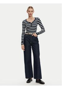 TOMMY HILFIGER - Tommy Hilfiger Bluzka Henley WW0WW43905 Granatowy Slim Fit. Typ kołnierza: typu henley. Kolor: niebieski. Materiał: bawełna #3