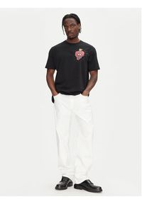 Just Cavalli T-Shirt 78OAHE07 Czarny Regular Fit. Kolor: czarny. Materiał: bawełna