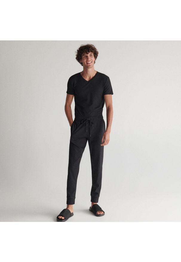 Reserved - Spodnie piżamowe 2 pack - Czarny. Kolor: czarny