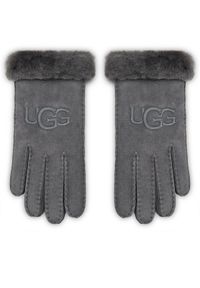 Ugg Rękawiczki Damskie W Sheepskin Embroider Glove 20931 Szary. Kolor: szary