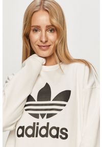 adidas Originals - Bluza bawełniana GN2961 GN2961-WHITE. Okazja: na co dzień. Kolor: biały. Materiał: bawełna. Długość rękawa: długi rękaw. Długość: długie. Wzór: nadruk. Styl: casual #3