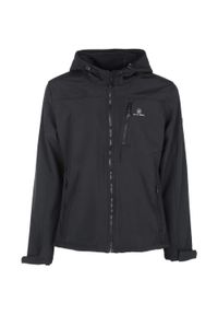 ZUMBA WEAR - Męska Kurtka Softshell Athl DPT Hermes Czarna Wodoodporna. Kolor: czarny. Materiał: softshell. Sport: turystyka piesza