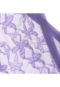 Intica - Komplet bielizny koronkowej ze strapsami regulowanymi Behjat. Kolor: fioletowy. Materiał: koronka. Wzór: paski, koronka #7