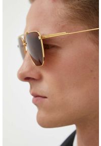 Bottega Veneta okulary przeciwsłoneczne męskie kolor złoty. Kolor: złoty #5