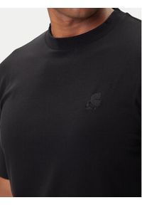 Karl Lagerfeld - KARL LAGERFELD T-Shirt 755750 500221 Czarny Regular Fit. Typ kołnierza: dekolt w karo. Kolor: czarny. Materiał: bawełna