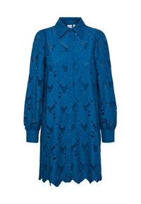 YAS Sukienka koszulowa 26030764 Granatowy Regular Fit. Kolor: niebieski. Materiał: bawełna. Typ sukienki: koszulowe #6