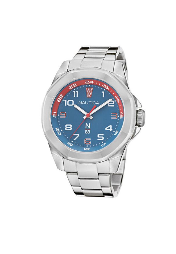 Nautica Zegarek NAPTBS206 Srebrny. Kolor: srebrny