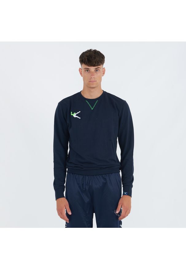 ELPLAYER - Bluza bawełniana Napix z okrągłym dekoltem. Kolor: niebieski, wielokolorowy, zielony. Materiał: bawełna