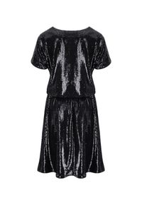 LA MANIA - Czarna sukienka z cekinów Boluo. Okazja: na randkę. Kolor: czarny. Styl: elegancki #3