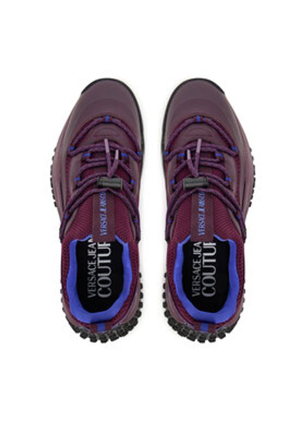 Versace Jeans Couture Sneakersy 79YA3SN2 ZSD01 Bordowy. Kolor: czerwony. Materiał: materiał