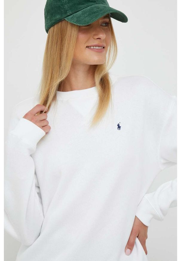 Polo Ralph Lauren bluza damska kolor biały gładka. Typ kołnierza: polo. Kolor: biały. Wzór: gładki