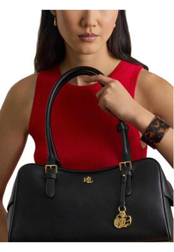 Lauren Ralph Lauren - LAUREN RALPH LAUREN Torebka 431P06068002 Czarny. Kolor: czarny. Materiał: skórzane