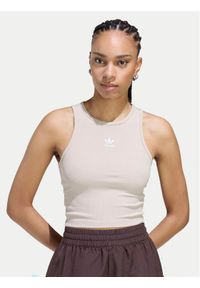 Adidas - adidas Top Essentials KD3822 Beżowy Slim Fit. Kolor: beżowy. Materiał: wiskoza #1