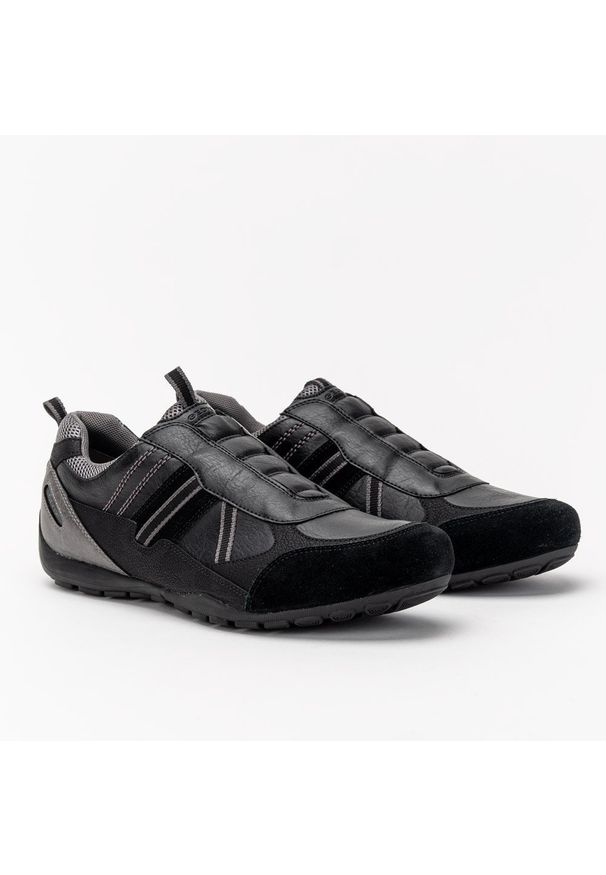 Geox - Buty sportowe męskie GEOX U Ravex B (U043FB 0PTEK C9999). Zapięcie: bez zapięcia. Kolor: czarny. Materiał: syntetyk, guma, zamsz, skóra, materiał. Szerokość cholewki: normalna