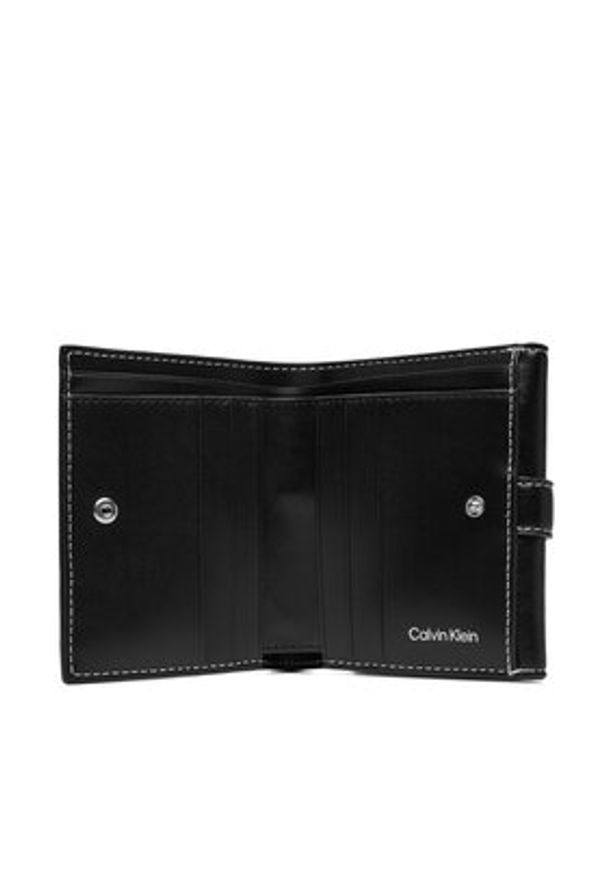 Calvin Klein Portfel Buckle 2 In 1 Wallet LV04F1168G Czarny. Kolor: czarny. Materiał: skóra