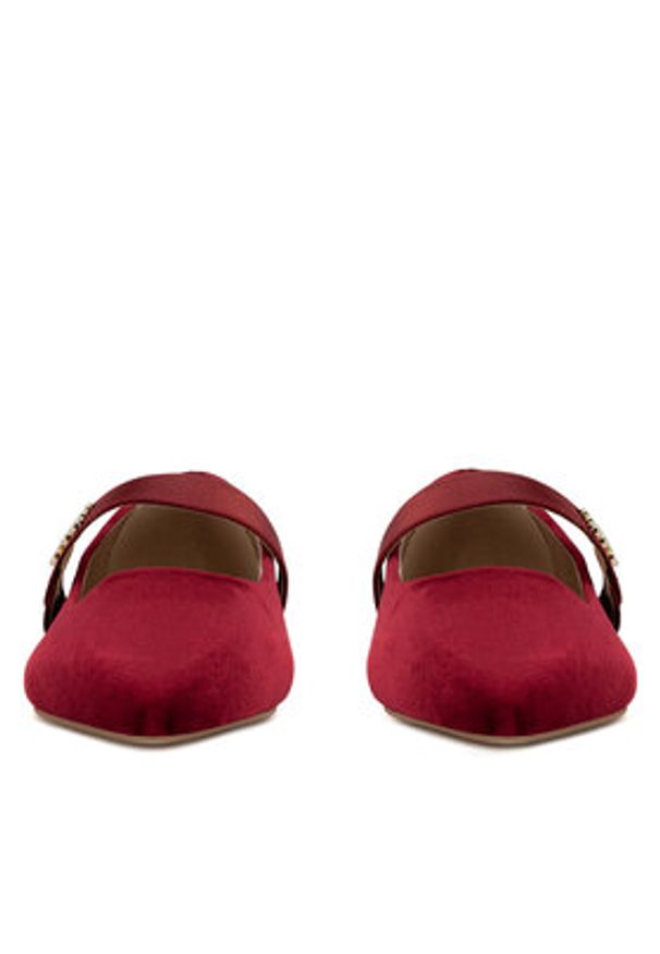 Nine West Baleriny 8168-1 Bordowy. Kolor: czerwony. Materiał: materiał
