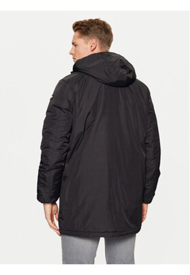 Schott NYC Parka BLADEN2 Czarny Regular Fit. Kolor: czarny. Materiał: syntetyk