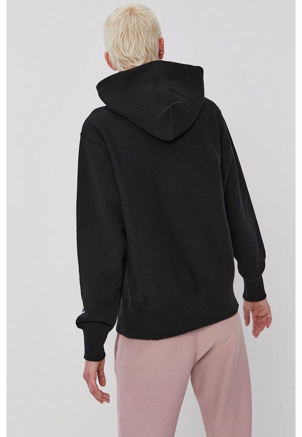 Champion - Bluza. Kolor: czarny. Materiał: dzianina. Długość rękawa: długi rękaw. Długość: długie