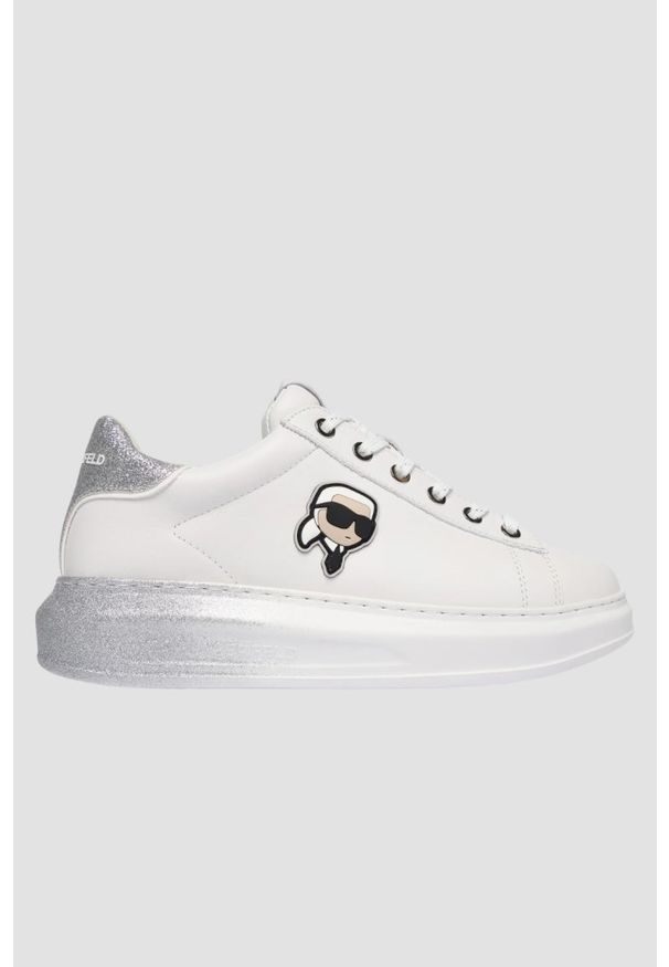 Karl Lagerfeld - KARL LAGERFELD Białe damskie sneakersy skórzane KAPRI Ombre NFT, Rozmiar 41. Kolor: biały. Materiał: skóra