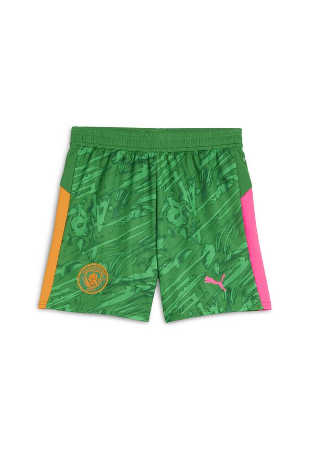 Puma - Młodzieżowe szorty bramkarskie Manchester City 25/26 PUMA. Kolor: zielony, pomarańczowy, wielokolorowy, żółty. Materiał: tkanina. Sport: piłka nożna