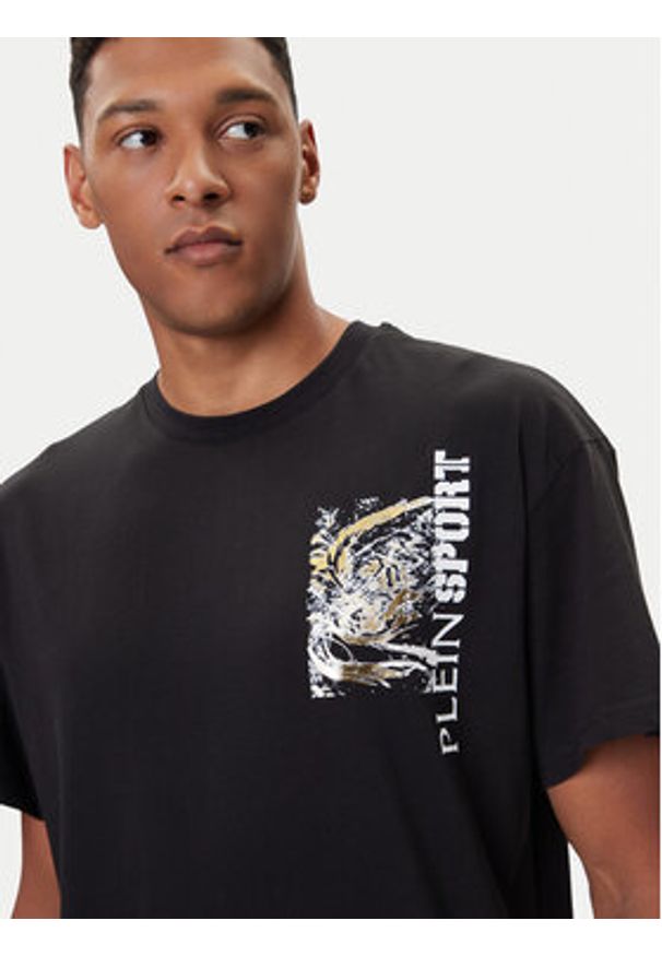 Plein Sport T-Shirt FAEC MTK8368 STE001N Czarny Loose Fit. Kolor: czarny. Materiał: bawełna. Styl: sportowy