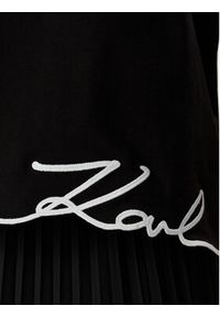 Karl Lagerfeld - KARL LAGERFELD T-Shirt B2W17018 Czarny Regular Fit. Typ kołnierza: dekolt w karo. Kolor: czarny. Materiał: bawełna #5