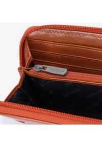 Wittchen - Damski portfel skórzany lakierowany tłoczony. Kolor: pomarańczowy. Materiał: skóra, lakier. Wzór: aplikacja #6