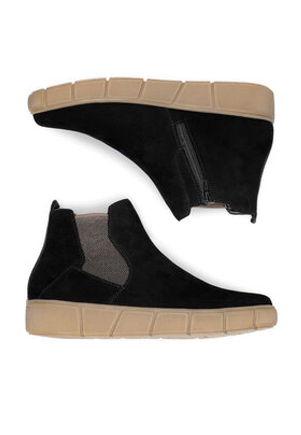 Remonte Botki D1T71-00 Czarny. Kolor: czarny. Materiał: skóra, zamsz